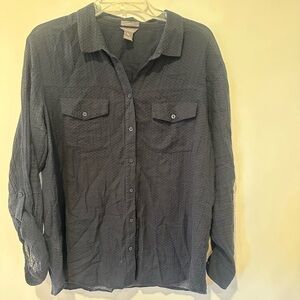 Eddie Bauer Black Button up Shirt